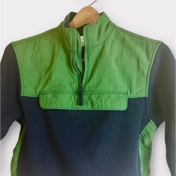 Free Assembly Boys Jacket Collared Half Zip Long Sleeve Green Dark Blue Size M 8 - Picture 2 of 12